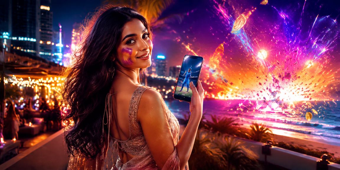 Friends playing Teen Patti and watching IPL cricket betting in Delhi during Holi festival