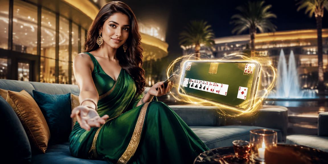 Woman playing Teen Patti on her mobile phone amidst busy Delhi streets