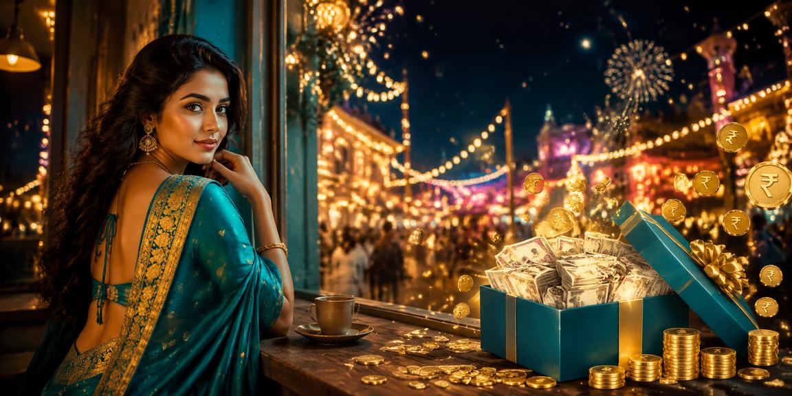 Detailed view of a woman playing online betting on mobile device in India